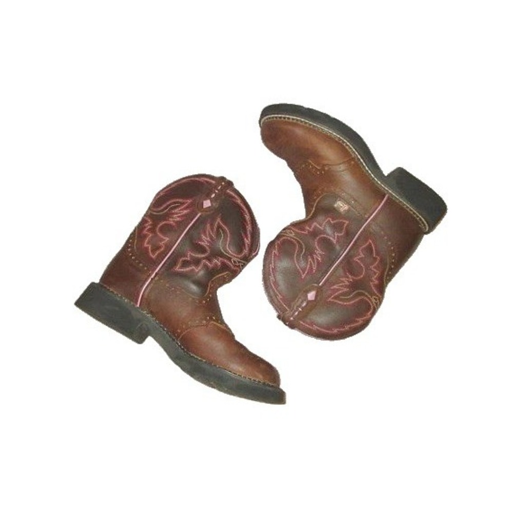 Justin Gypsy Gemma Pink Stitch Leather Boots Size 8 Cowgirl Western Rodeo Barn